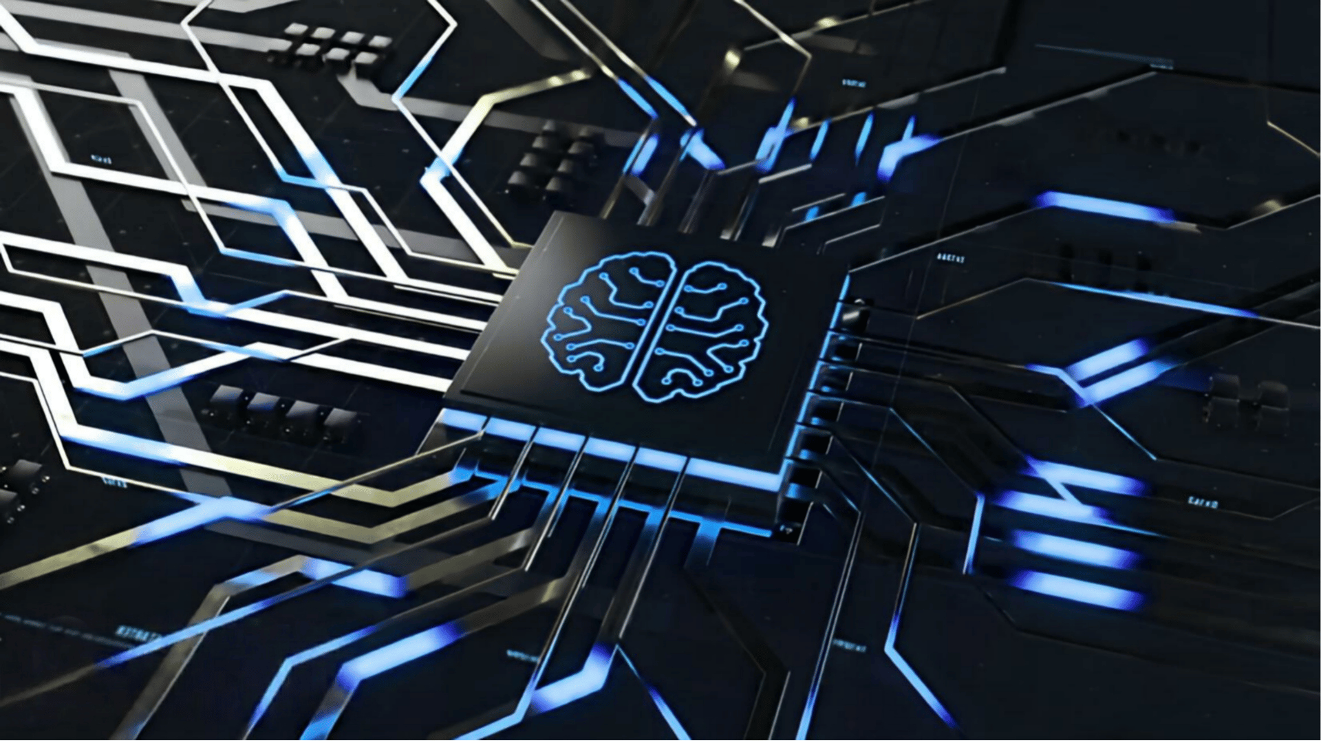 business intelligence representation - computer chip with brain