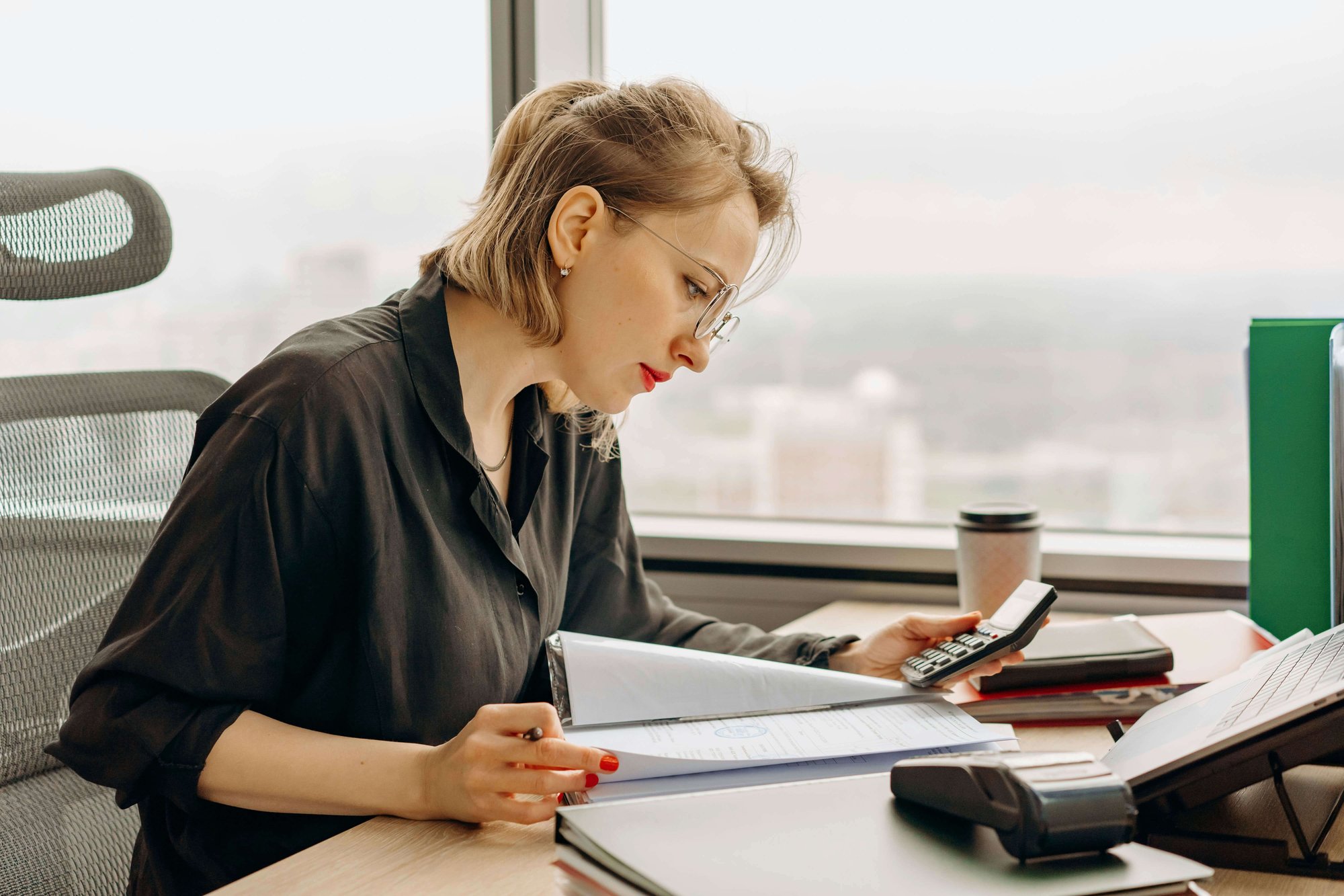 woman processing utility bill payment