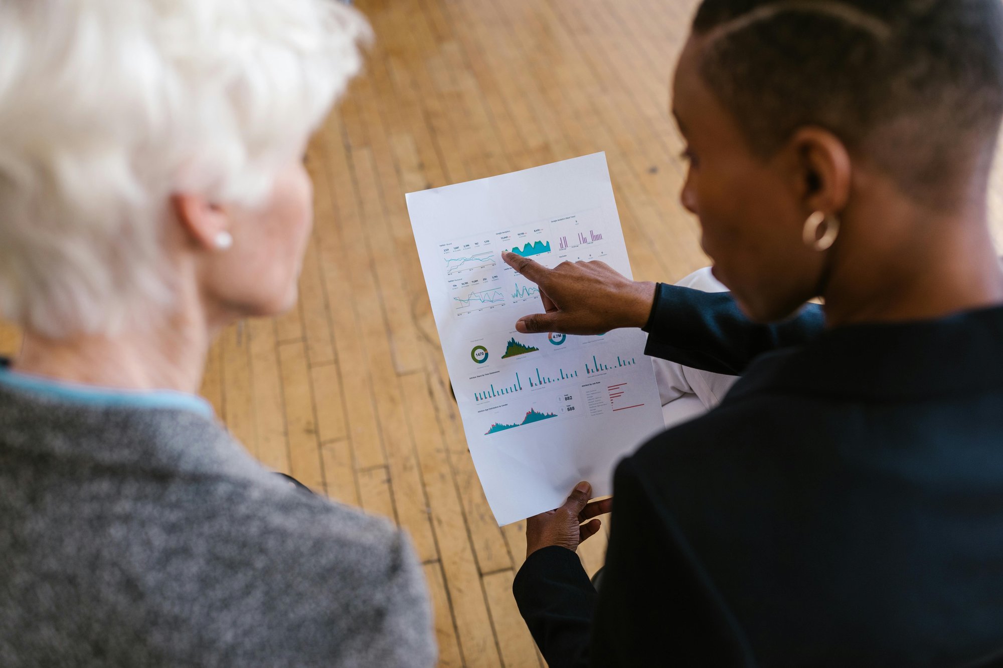 two people reviewing utility bill reporting